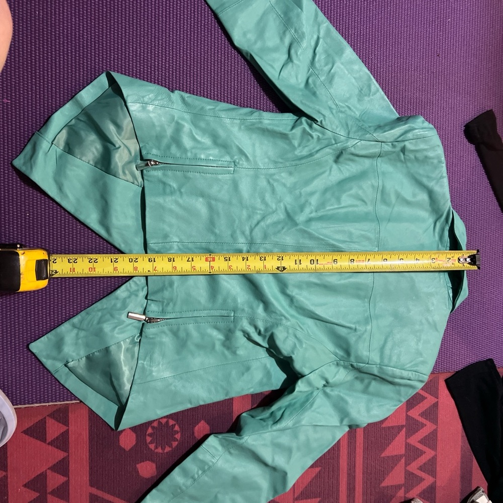 Cache Aqua Faux Leather Jacket
